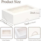 TEMLQPACK 100pcs White Rectangular Bakery Boxes with Window, 7x4.3x2 Inches, Perfect for Cookies, Macarons, Chocolate Covered Strawberries, and More - Image 3