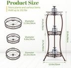 iDavosic.ly 3 Tier Metal Plant Stand Outdoor Indoor, 34 Inch Tall, Bronze - Image 2
