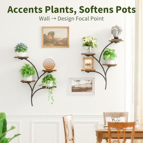 2 Pack Wall Mounted Plant Holder, 8-Tier Wall Planters for Indoor Plants - Image 4