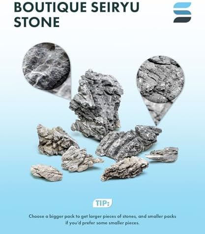 SubstrateSource Natural Aquarium Stones - Soft Grey to Bluish-Grey w/Subtle White Veins - Iwagumi Aquascaping Rocks, Freshwater Tanks, Betta Fish Tank, Shrimp, Cichlids - Boutique Seiryu, 30 LB - Image 5