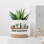 DreamAutumn Just One More Plant Ceramic Planters Pack of 3 Ceramic Pots with Saucers Orchid Pots for Plants Succulents Pots Home Office Desk Garden Balconys Decor,Gifts for Mom - Image 7