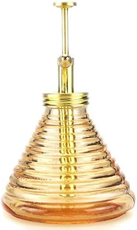 Plant Mister- Amber Color Glass Bottle & Brass Sprayer (Matt Gold) - Image 4