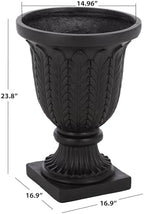 SAFAVIEH Outdoor - Apollo Planter Pot with Drainage - Black - Weather Resistant - Ideal for Patio, Garden, Backyard, 16.9" W x 16.9" D x 23.8" H (PAT5046E) - Image 4