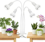 LED Grow Light, Dual-Head 5000K White Full Spectrum Clip-on Gooseneck Plant Lamp for Indoor Desk Plants Growing with 4/8/12H Timer, Bulb Replacement & Smart Plug Compatible (48W Equivalent 320W) by Juhefa