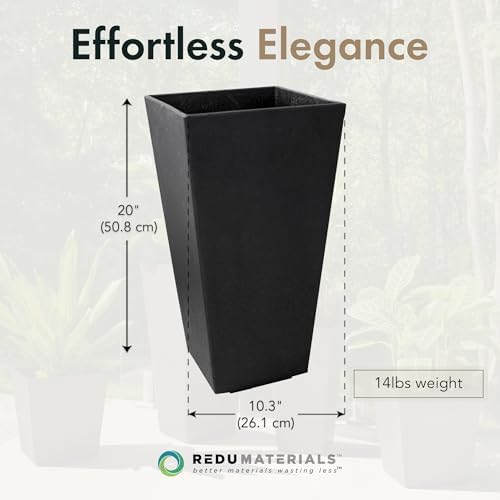Tierra Verde 2 Pack Indoor Outdoor 20” Self Watering Planter, Sonata, Black - Image 4