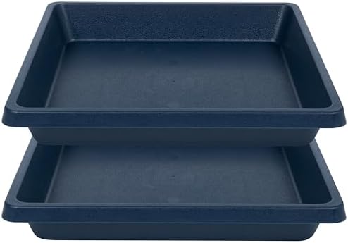 Square Plant Saucer 14 Inch 2 Pack, 6 8 10 12 13 16 18 20 Durable Plastic Plant Trays for Pots-Indoor Outdoor, Durable and Thicker Large Plant Drip Trays, Flower Planter Saucers for Potted Plants by Unknown
