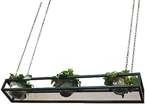 Ceiling-Type Shelf Retro Ceiling Hanging Flower Stand Plant Rack - 60cm-150cm Black Metal Iron Wine Holder Kitchen Pot Pan Rack, Restaurant Balcony Living Room Decor Display Shelves for Bar by Unknown