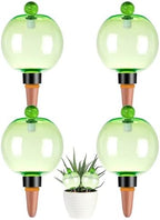4 Pack Self Watering Globes 17oz Large Plant Watering Globes Top Fill, Self Water Planter Insert Indoor/Outdoor Plastic Water Bulbs Slow Release Terracotta for Plants, Green by Unknown