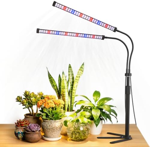 LED Grow Lights for Indoor Plants, Tripod Stand, Dual Head by Sonamindary