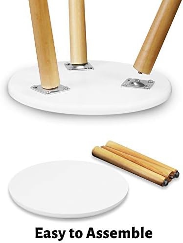 Uneedem Plant Stand Indoor, Mid Century Modern Small Round Plant Table for Flower Pots, 8.9" Tall Plant Holder Wood Stool for Living Room (2 Pack) - Image 4