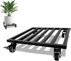 14x 14 inches Plant Caddy with Wheels Upgraded Lockable Heavy Duty Trolley Suitable for Indoor Outdoor Large Plant Pots Parasol Stands and Bases or Plant Stand Metal Square Black by Fsehyue