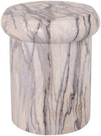 Christopher Knight Home 18.11 Inch Sculptural MGO Side Table Modern Round End Table Faux Travertine Indoor Outdoor Pedestal Accent Table, Natural Marble Look - Image 7