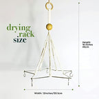 Generic Handcrafted Herb Drying Rack Flower Drying, Boho Star Kitchen Decor Dryer, Plant Hanger Indoor, Macrame Mobile Hanging Gift for Gardener and Lover, 6 Hooks, FLOWERHERB01, Ivory - Image 4