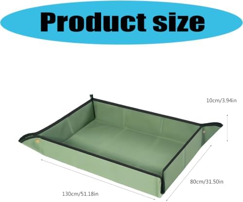 Gardening Repotting Mat Oxford Fabric Soil Catcher with Corner Buttons, Foldable Work Area for Indoor Houseplant Care, B - Image 2