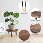 OBTAIN Plant Stand Indoor Outdoor,2 Set Mid Century Style Walnut Wood Color Plant Stand,Waterproof Design Modern Plant Table,Easily Assemble Come With Tools,Nice For Room Decor (M,L) - Image 3