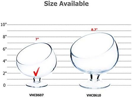 WGV Slant Cut Bowl Glass Vase Bulk with Stand, Width 6.5", Height 7", Clear Planter Terrarium, Candy Dish, Fruit Jar for Wedding Party Event, Home Office Decor, 8 Pieces - Image 3