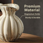 GCVNEX12.2 Inch Vintage Pitcher Planter Urn, Magnesium Oxide Decorative Flower Pot, Rustic Farmhouse Shabby Chic Plant Pot for Indoor Outdoor Home Garden Patio Mantel Entryway Decor (A3364) - Image 3