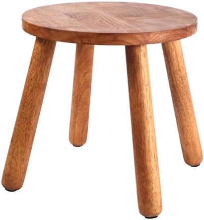 Round Solid Wooden Stool,Plant Stand,Step Stool,Walnut,15.8" H by zaowofires