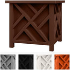 Lattice Design Planter Box - 15.5-Inch-Square Decorative Outdoor Flower or Plant Pot - Front Porch, Patio, and Garden Decor by Pure Garden (Brown) - Image 7