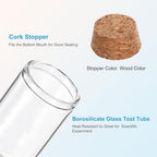 PATIKIL 60ml Test Tubes, 24pcs 4.72x1.18 Glass Clear Flat Bottom Test Tube Containers with Cork Stopper for Bead Party Candy Bath Salt Storage Scientific Experiment Plant Propagation - Image 3