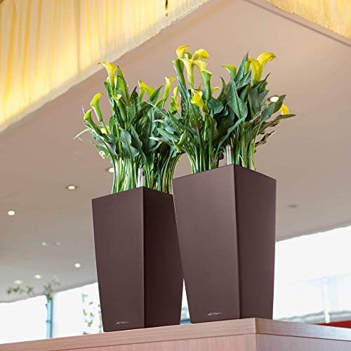 CUBICO 22 Black High Gloss, Self-Watering Tall Planter, H16.1 L8.7 W8.7 in - Image 4