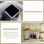 Ceiling Mounted Wine Rack，Industrial Wine Glass Shelf for Wall Storage Shelving，2-Layer Hanging Plant Flower Pot Stand Floating Decorations Shelves，Gold(80x30x80cm) - Image 3