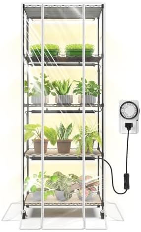 Barrina CX91Z Indoor Greenhouse with Grow Lights 5-Tier 100W 23.6x13.8x59IN by Barrina