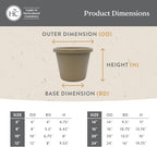 The HC Companies Prima Round Plastic Plant Pot w/Rolled Rim - Lightweight & UV Resistant Flower Pot for Herbs & More - Outdoor & Indoor Plant Pots w/Drainage (14 inch, Warm Gray, Pack of 1) - Image 5