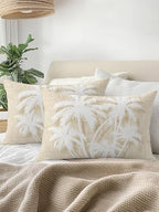 Outdoor Pillow Waterproof 1 Pack, Tropical Palm Tree Patio Throw Pillows for Couch Bed Sofa with Insert, Vintage Beige Exotic Botanical Plants Decorative Travel/Reading/Camping Pillow Set 12x20 Inch - Image 3