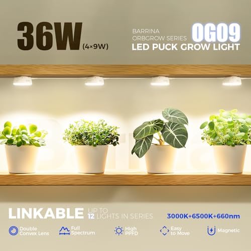 Barrina Orbgrow OG09 Puck Grow Light, 36W(4 x 9W), 660nm Red LEDs, 4 Packs - Image 2