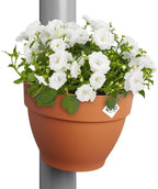 elho Vibia Campana Drainpipe Clicker 40 - Flower Pot for Outdoor - Ø 21.6 x H 16.3 cm - Brown/Terra - Image 3