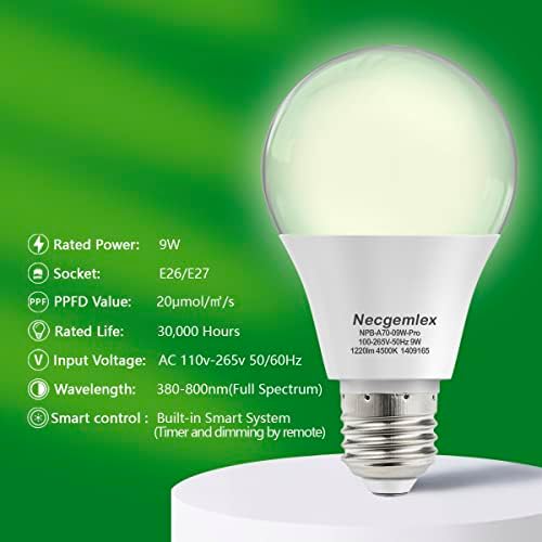 Smart Grow Light Bulbs for Indoor Plants, Programmable Timer and Dim - Image 5