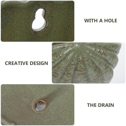Milisten Ceramic Wall Planter Shell Shape Hanging Flower Pots for Succulent Indoor Outdoor Mount Flower Holder with Drainage Hole - Image 7