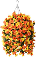IINQCMY Artificial Flowers Fall Hanging Baskets Outdoors UV Resistant by INQCMYPlantRack