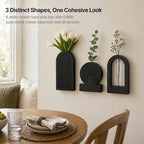 TBWIND Black Wooden Wall Vases Set of 3, Wall Planters with Glass Tube Kit - Image 7