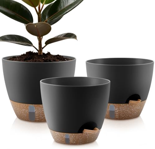 QRRICA 9/10/12 Inch Self Watering Pots for Indoor & Outdoor Plants by QRRICA