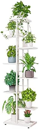 MTB Garden 8 Tier White Metal Plant Stand Indoor Outdoor Flower Pot Display Planter Shelf by MTBGarden