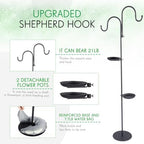 1 Set 75.9'' Adjustable Shepherds Hook Stand, Classic 2 Hooks - Image 4