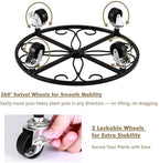 6 Pack Plant Caddy with Wheels 16 Inch Rolling Plant Stand for Large Plants Heavy Duty Plant Rollers Metal Plant Dolly Rustproof Planter Stand Wrought Iron Plant Stands Flower Cart Indoor Outdoor - Image 5