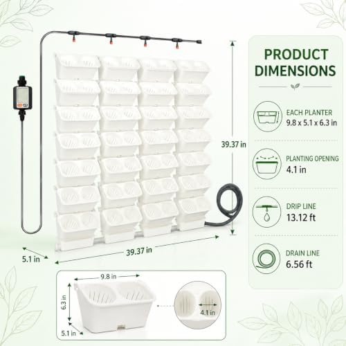 56 Pockets Living Wall Planter Indoor Self Watering Wall Hanging Planters - Image 2