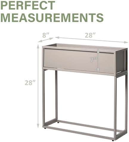 Cocoyard Elevated Metal Planter Boxes - 28 Inch Durable Raised Garden Bed with Legs for Herbs and Flowers - Perfect for Outdoor Plants, Patio, Balcony & Sunroom (Sand, 28" H - 2 Pack) - Image 3