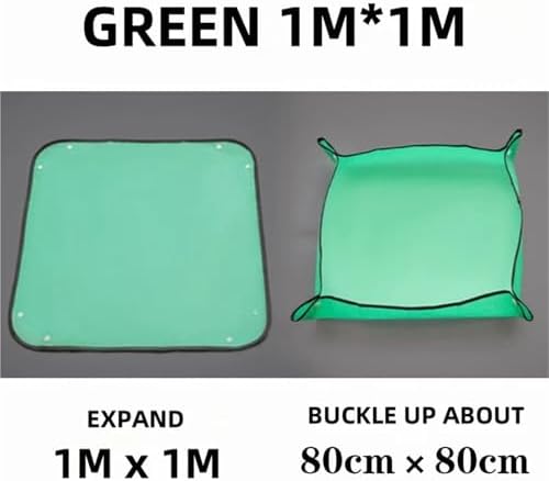 Repotting Mat Planting Mat Gardening Potting Pad Foldable Garden Plant Flower Pot Transplanting Waterproof Mats Plant Accessories 50cm-150cm(Green 100cmx100cm) - Image 2