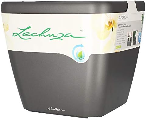 Lechuza Quadro LS 35 Charcoal Metallic, Self-Watering Square Planter, H13 L13.8 W13.8 in - Image 4