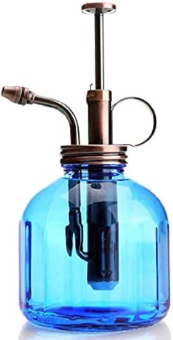 Plant Mister-Blue Glass Bottle & Brass Sprayer (Antique Copper) by Purism+Style