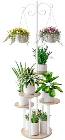 INGIORDAR Plant Stand Indoor Outdoor Corner 5 Tier Flower Shelf White by INGIORDAR