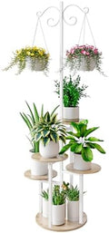 INGIORDAR Plant Stand Indoor Outdoor Corner 5 Tier Flower Shelf White by INGIORDAR
