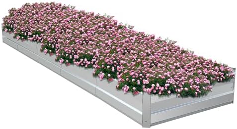 Galvanized Raised Garden Bed Kit, Galvanized Planter Raised Garden Boxes Outdoor, Large Metal Raised Garden Beds for Vegetables,13.5 * 3 * 1 FT,Silver by RIGMEC