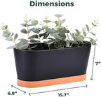 Window Garden Window Boxes Planters - 2-Pack Rectangular Planter - Window Sill Planter Box - Plastic Plant Pot with Water Level Indicator, Drainage Holes, and Trays - Image 3