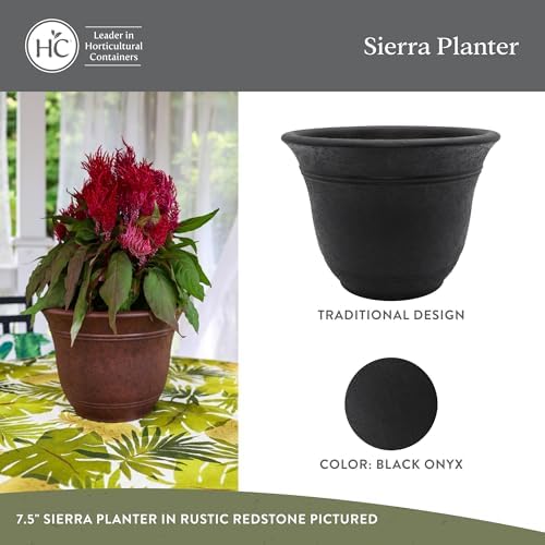 The HC Companies Sierra Round Self-Watering Pot - Lightweight Plastic Planter for Herbs & More - Durable Plant Pots for Indoor Plants & Outdoor Plants (10” Black Onyx, Pack of 1) - Image 3