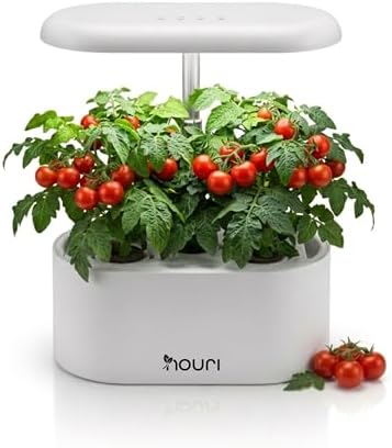 Nouri Hydroponics Growing System, 5 pod Smart Indoor Herb Garden Kit with LED Grow Lights, Hydroponic Herb Garden Indoor for Plant Lovers, Gardeners, Kitchen, Tomato Seeds Included by Nouri